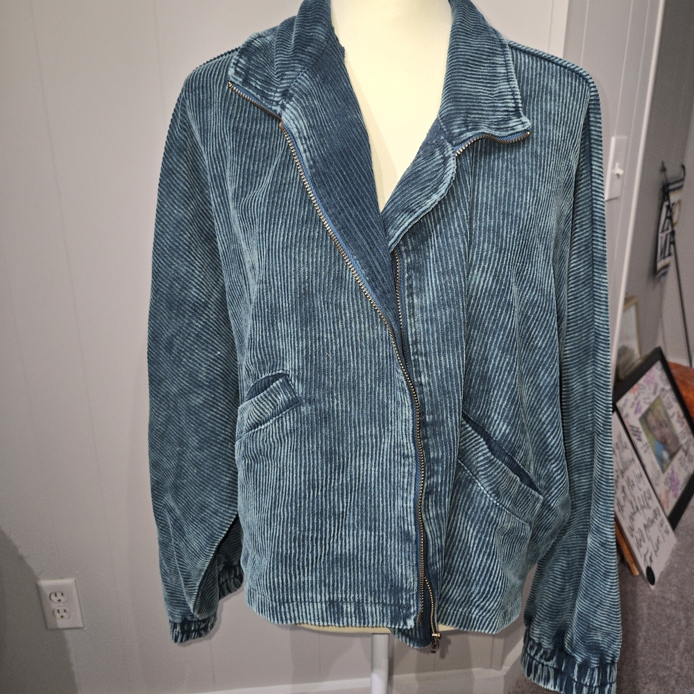 White Birch Teal Corduroy Jacket